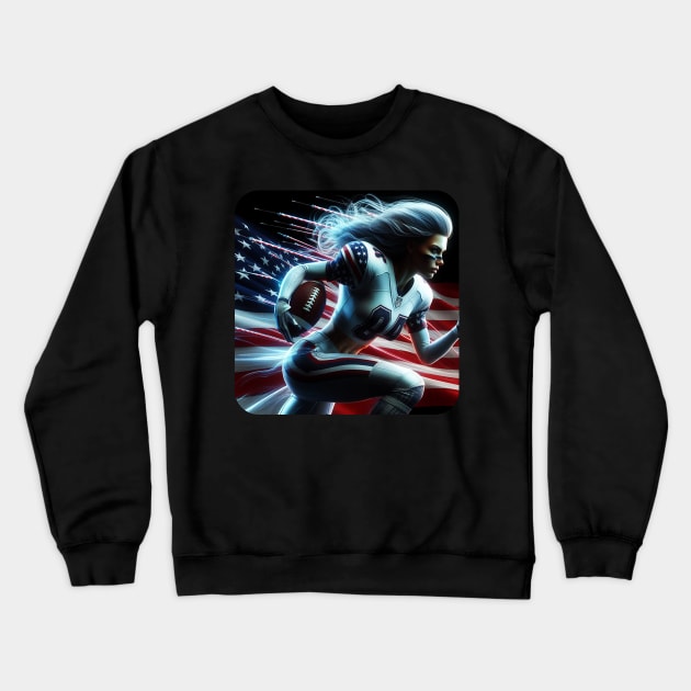 American Woman NFL Football Player #11 Crewneck Sweatshirt by The Black Panther